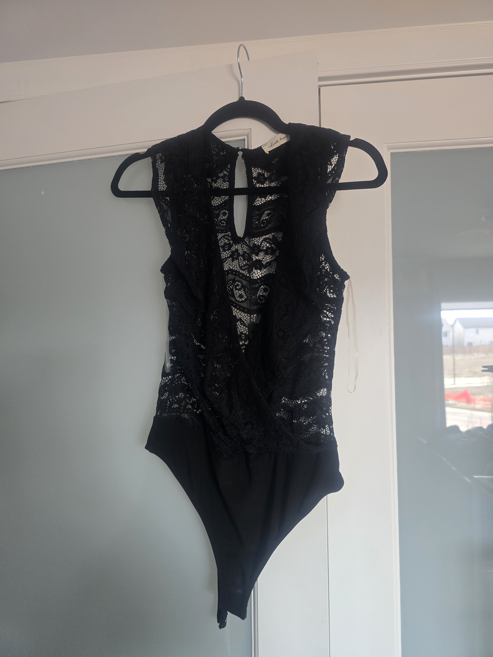 Olive Tree Black Lace Bodysuit